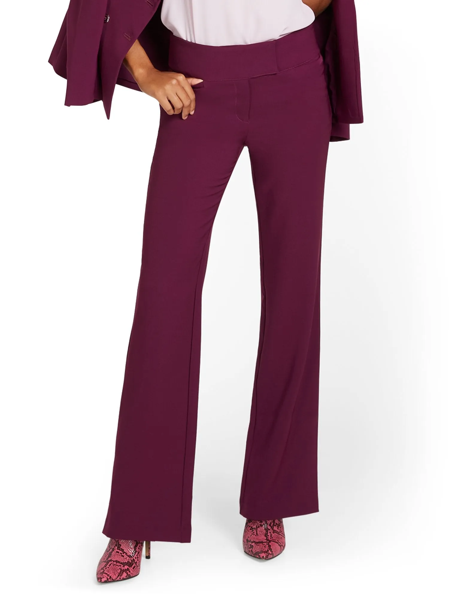 Petite High-Waisted Wide-Leg Pant - Premium Stretch