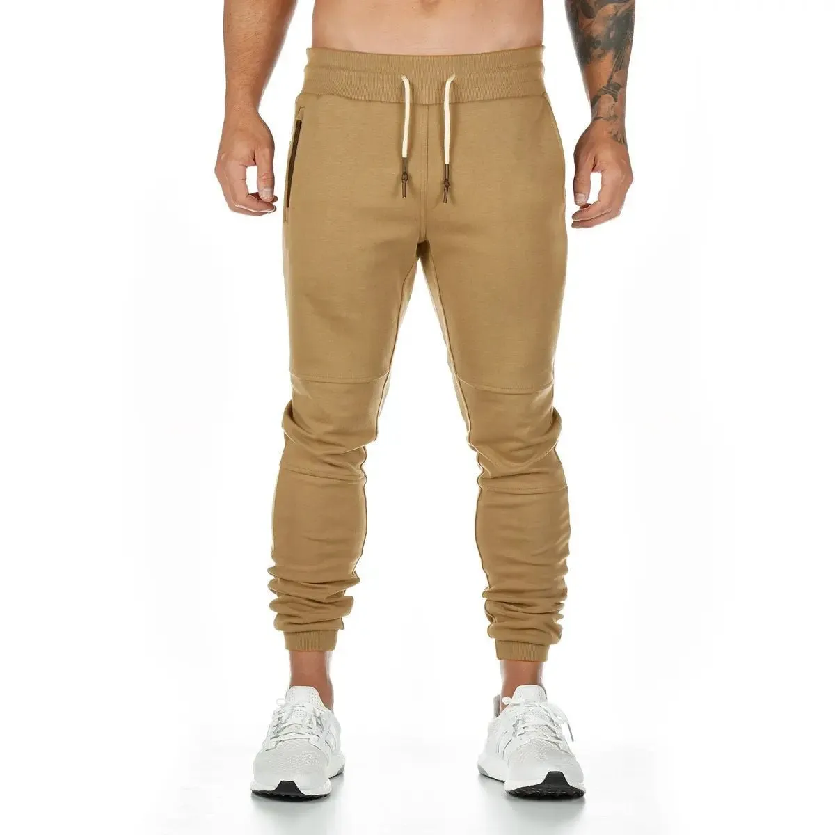 plus size Jogger Pants Workout Gym sweat trouser Side Zipper Pockets Slim Fit Bottoms trousers for men