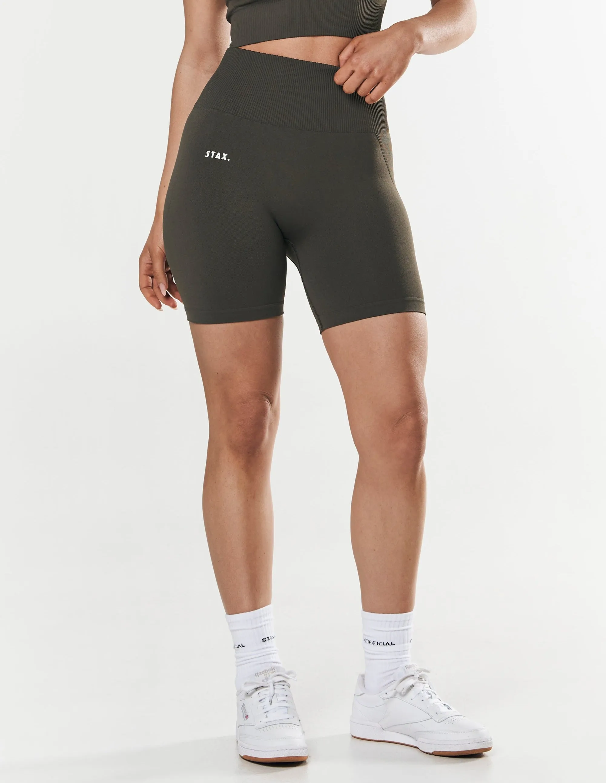 Premium Seamless Midi Bike Shorts - Dovetail