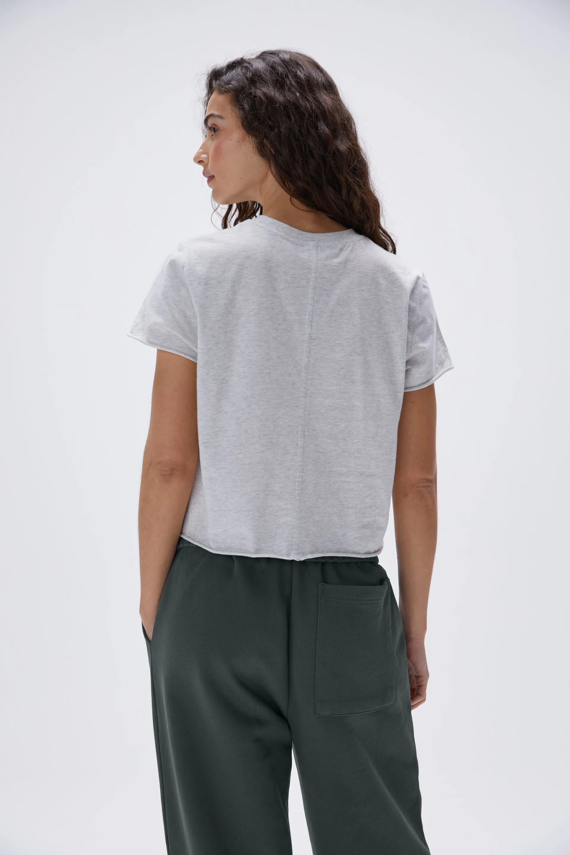 Raw Hem T-shirt - Grey Melange