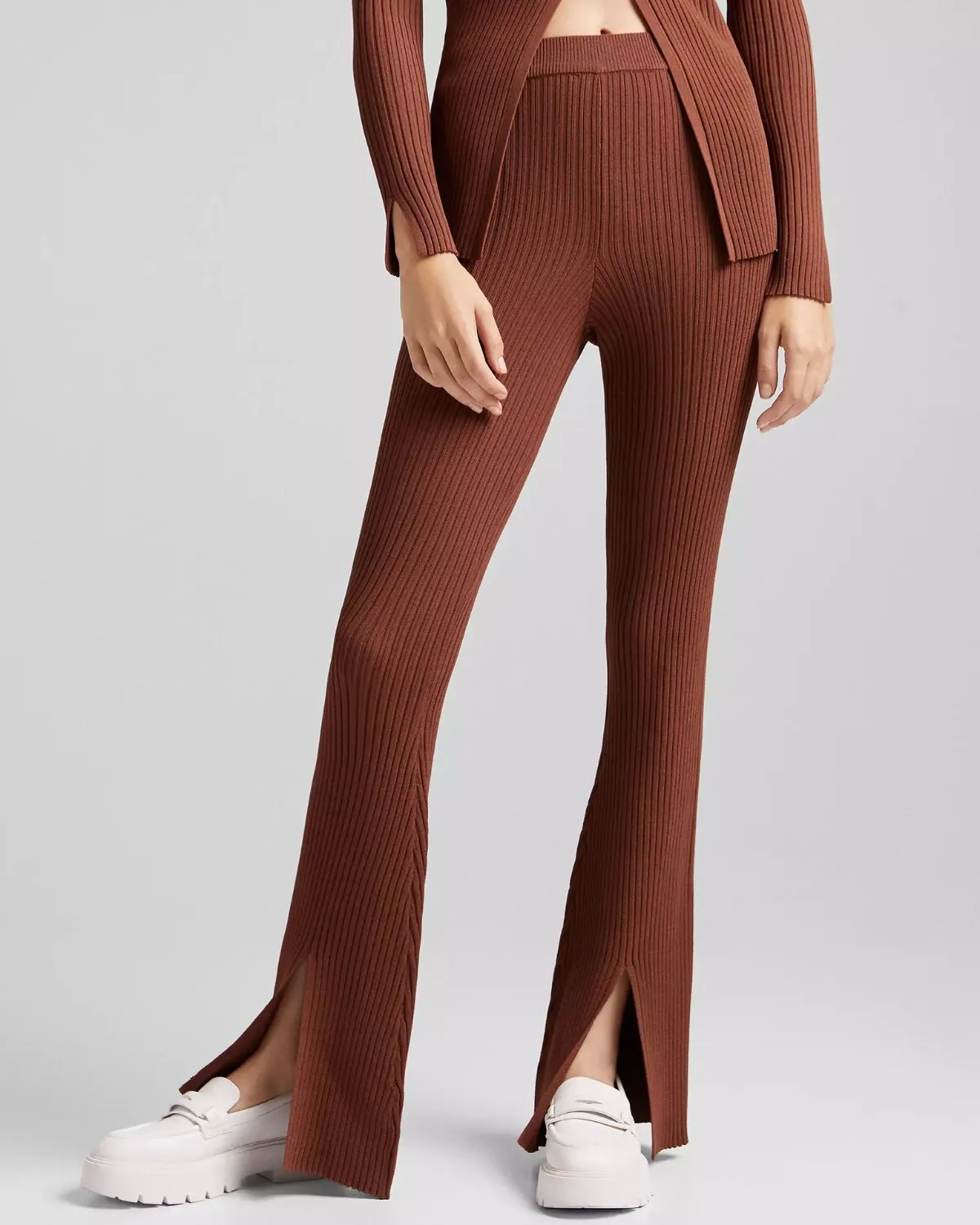 RIBBED SLIT PANTS