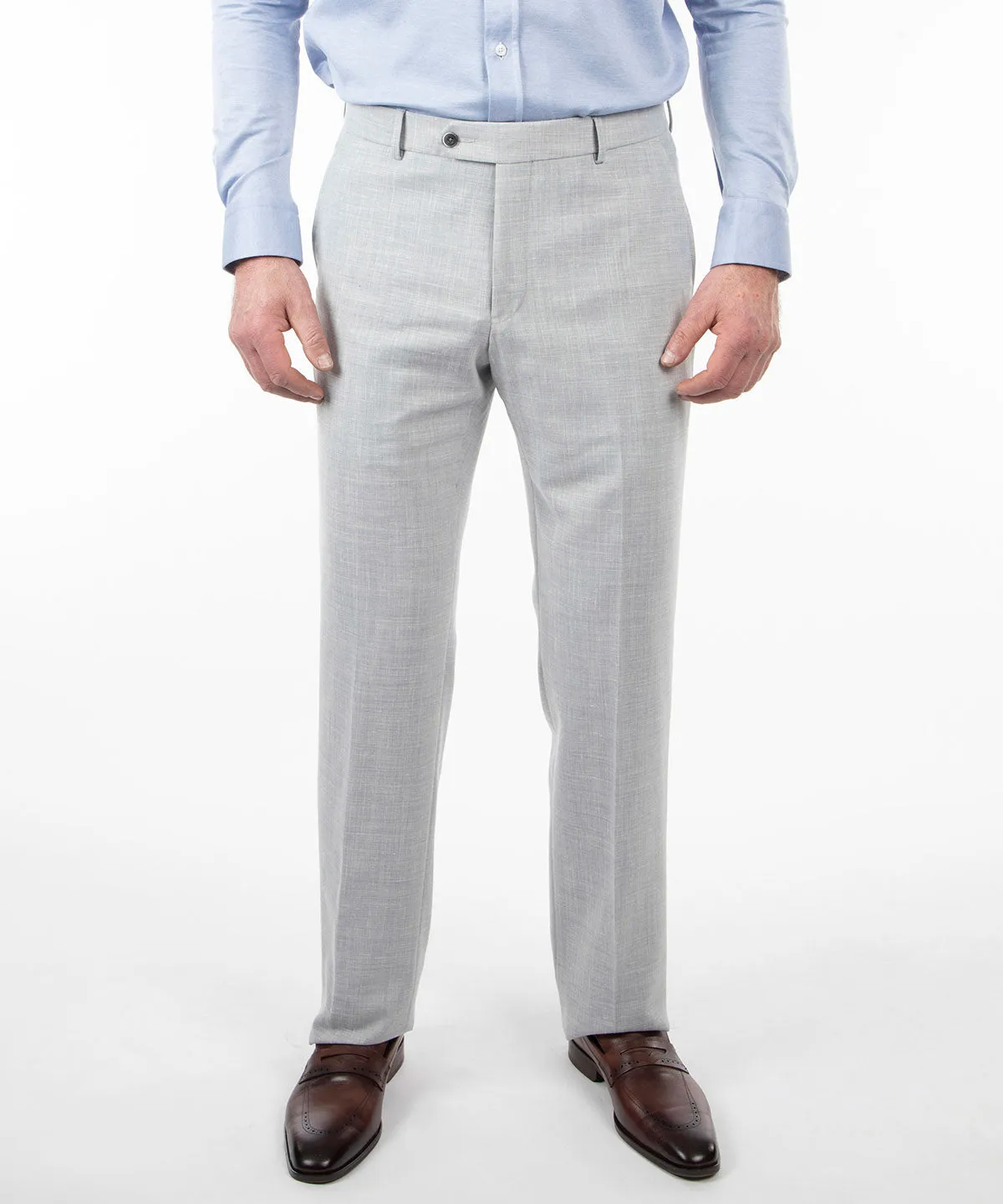 Signature Bi-Stretch Performance Linen Flat-Front Pants