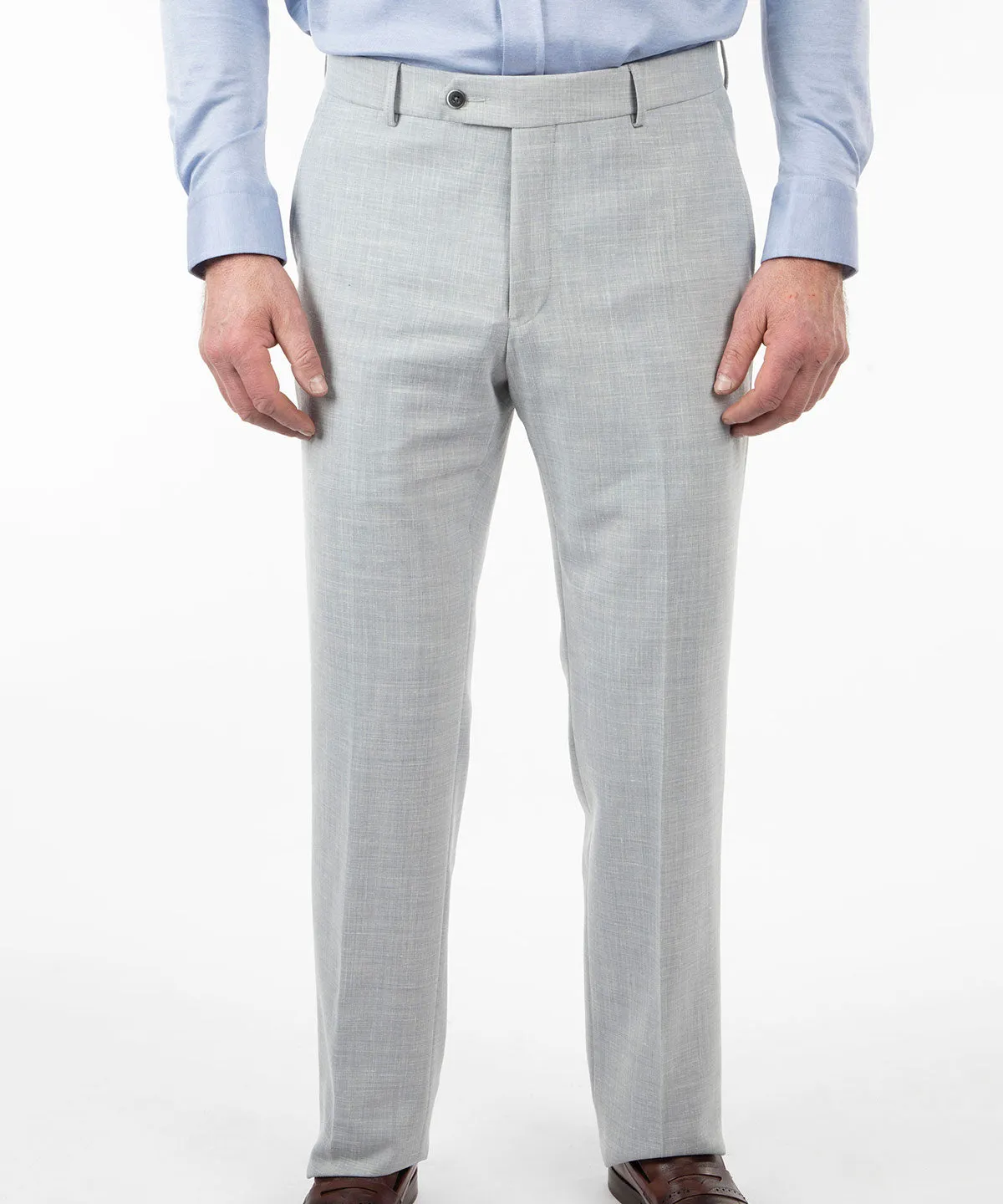 Signature Bi-Stretch Performance Linen Flat-Front Pants