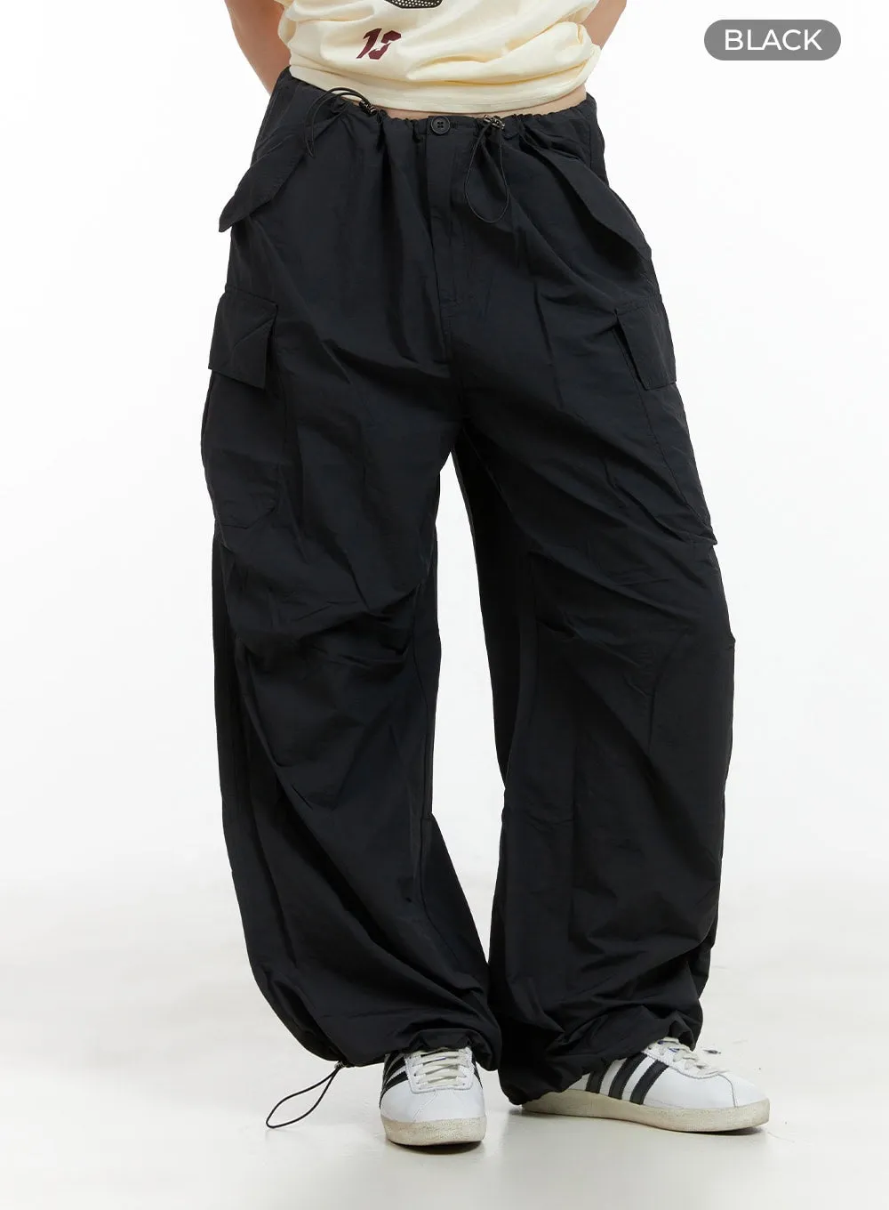 Solid Cargo Chic Nylon Pants CL422