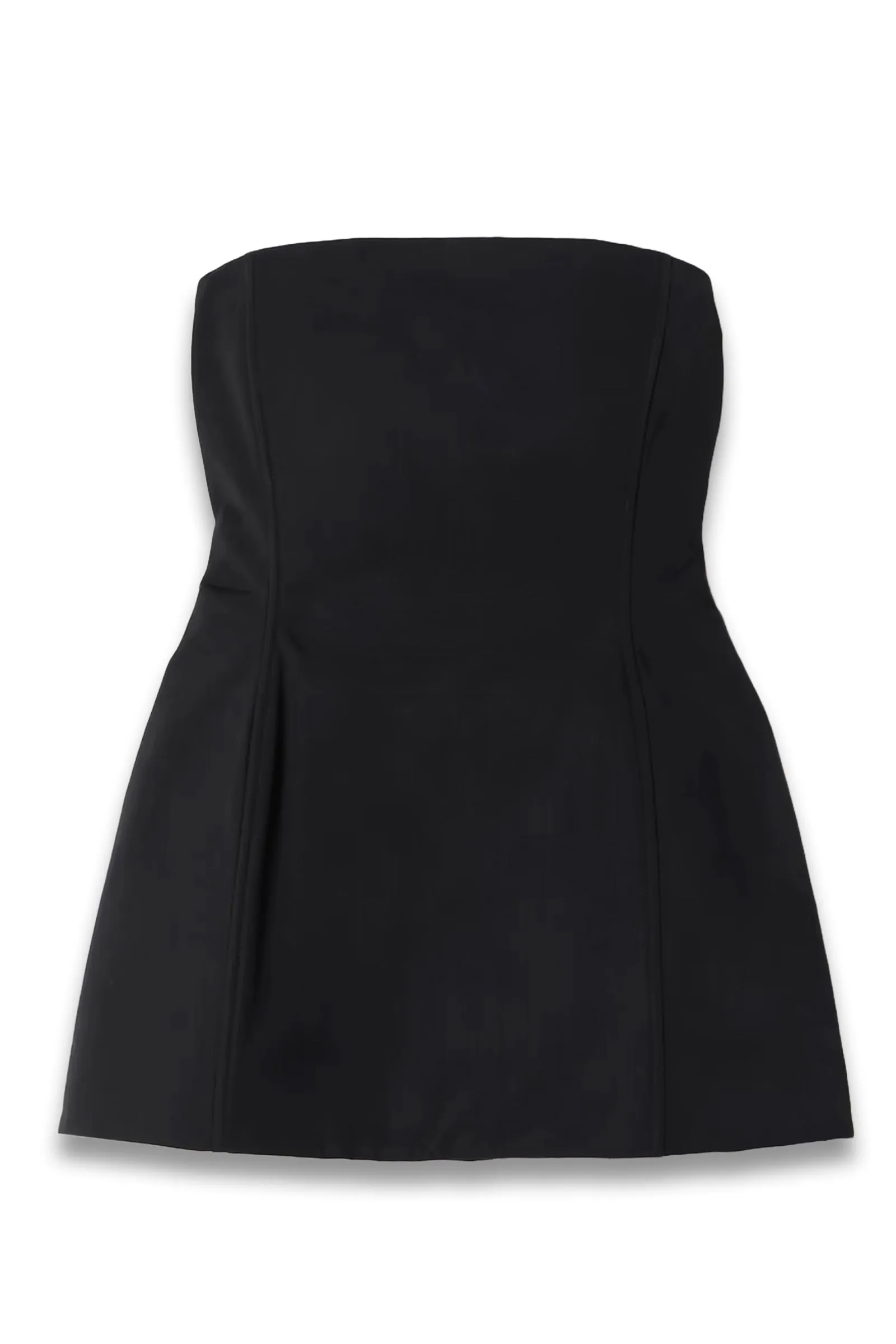 Strapless Grain de Poudre Cotton Peplum Bustier Top