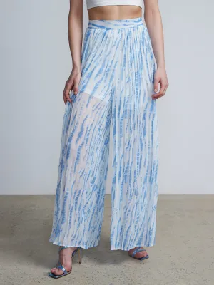 Tie Dye Pleated Wide Leg Pants