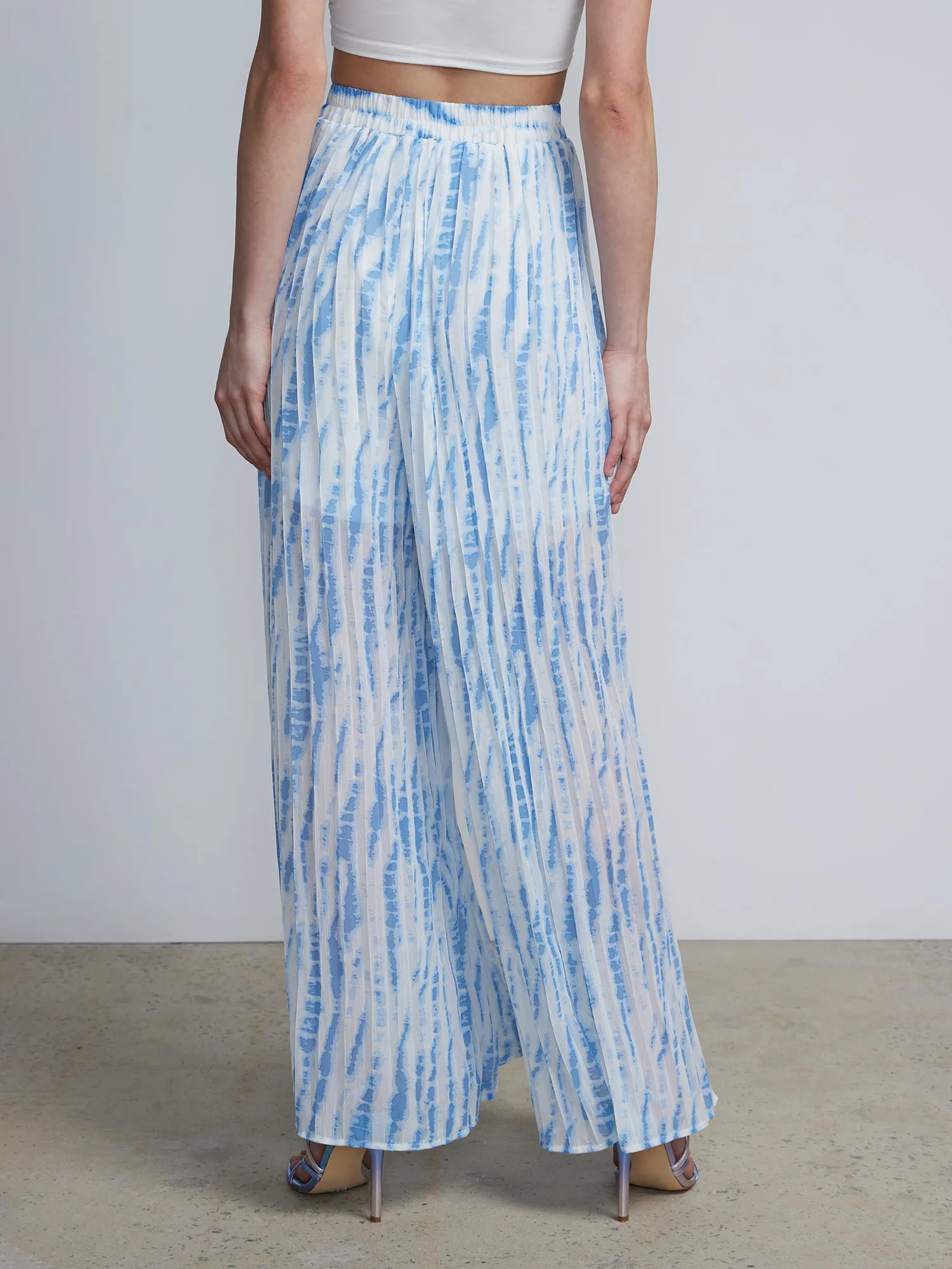 Tie Dye Pleated Wide Leg Pants