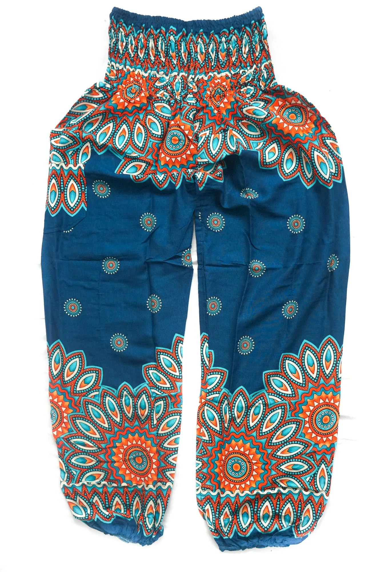 Turquoise Floral Mandala Harem Pants