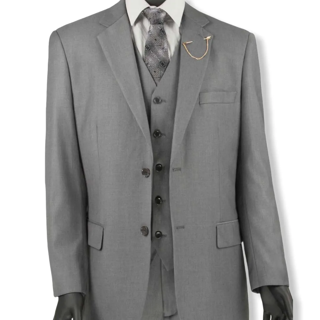 VINCI: 3pc. Solid Vested Suit V2TR (NEW)