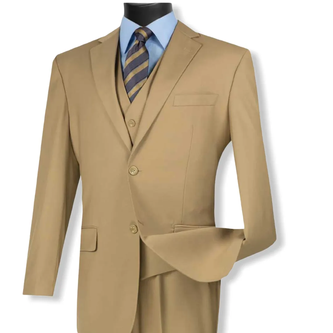 VINCI: 3pc. Solid Vested Suit V2TR (NEW)