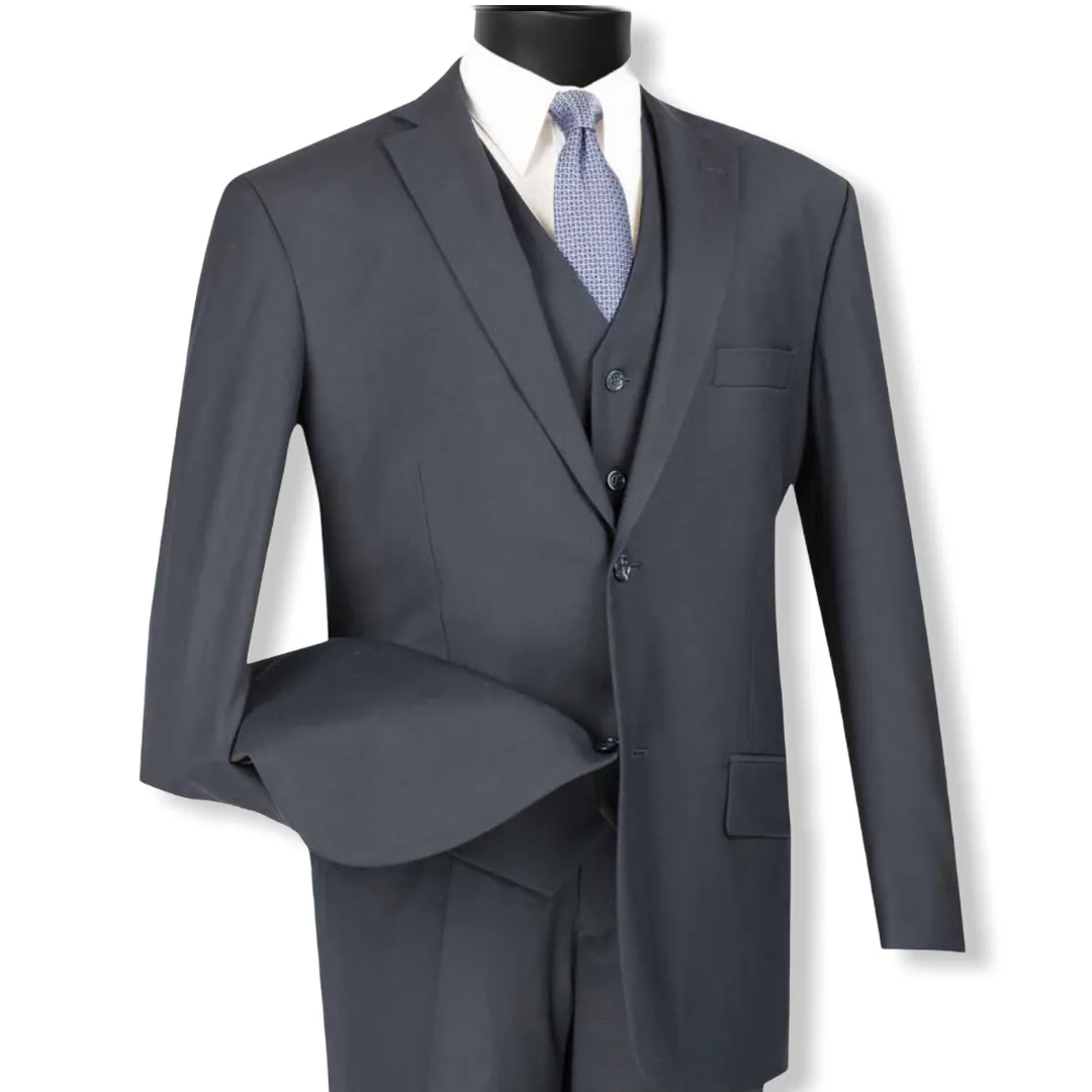 VINCI: 3pc. Solid Vested Suit V2TR (NEW)