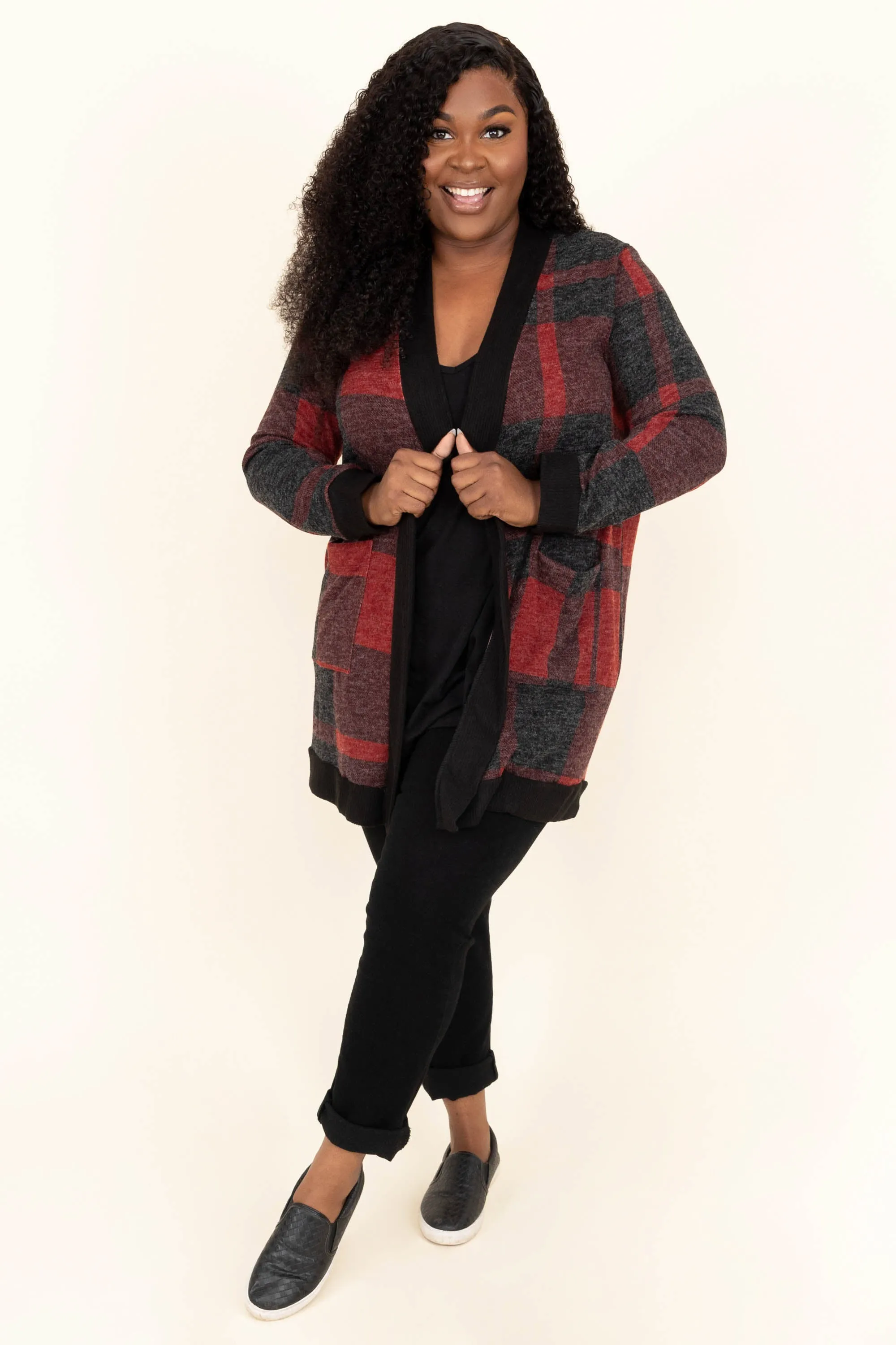 Warm By The Fireplace Cardigan, Red