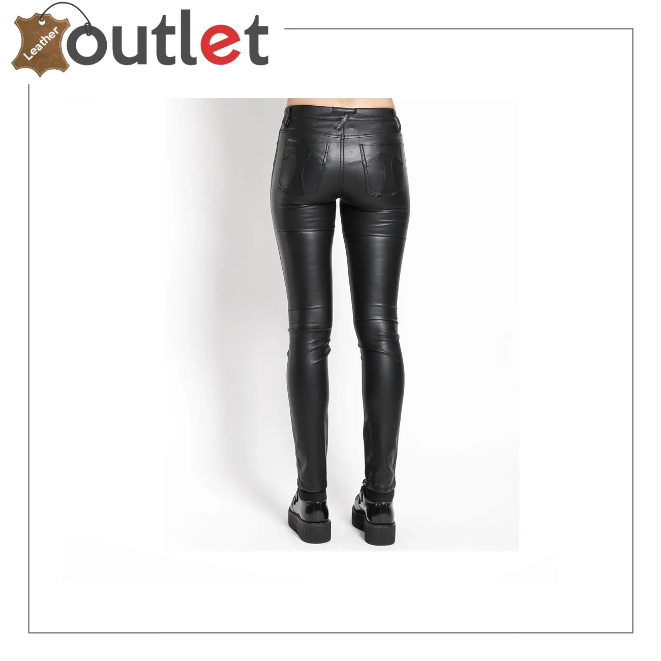 Women's Chick PU Leather Sexy Skinny Pants, Black