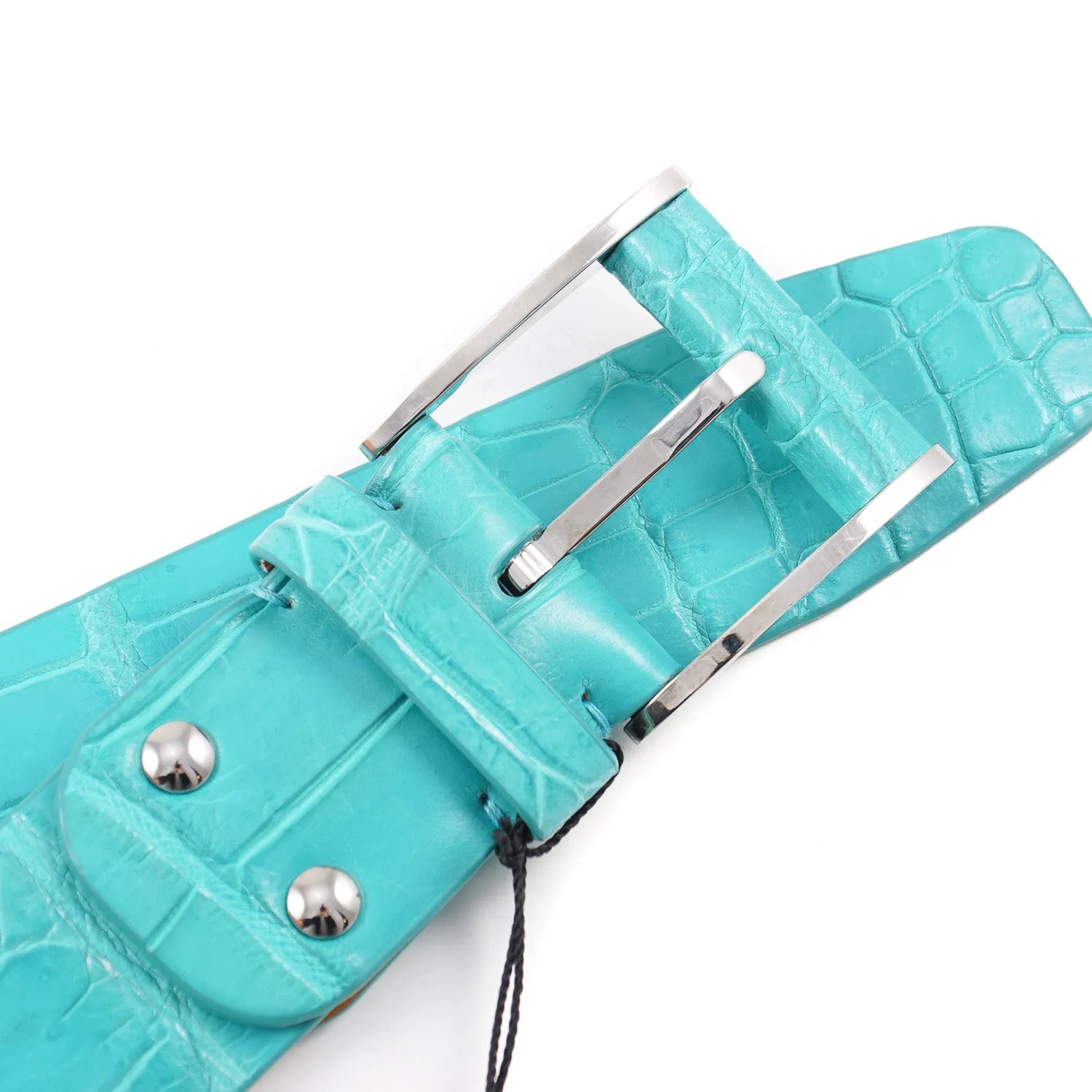 Zilli Belt in Turquoise Crocodile