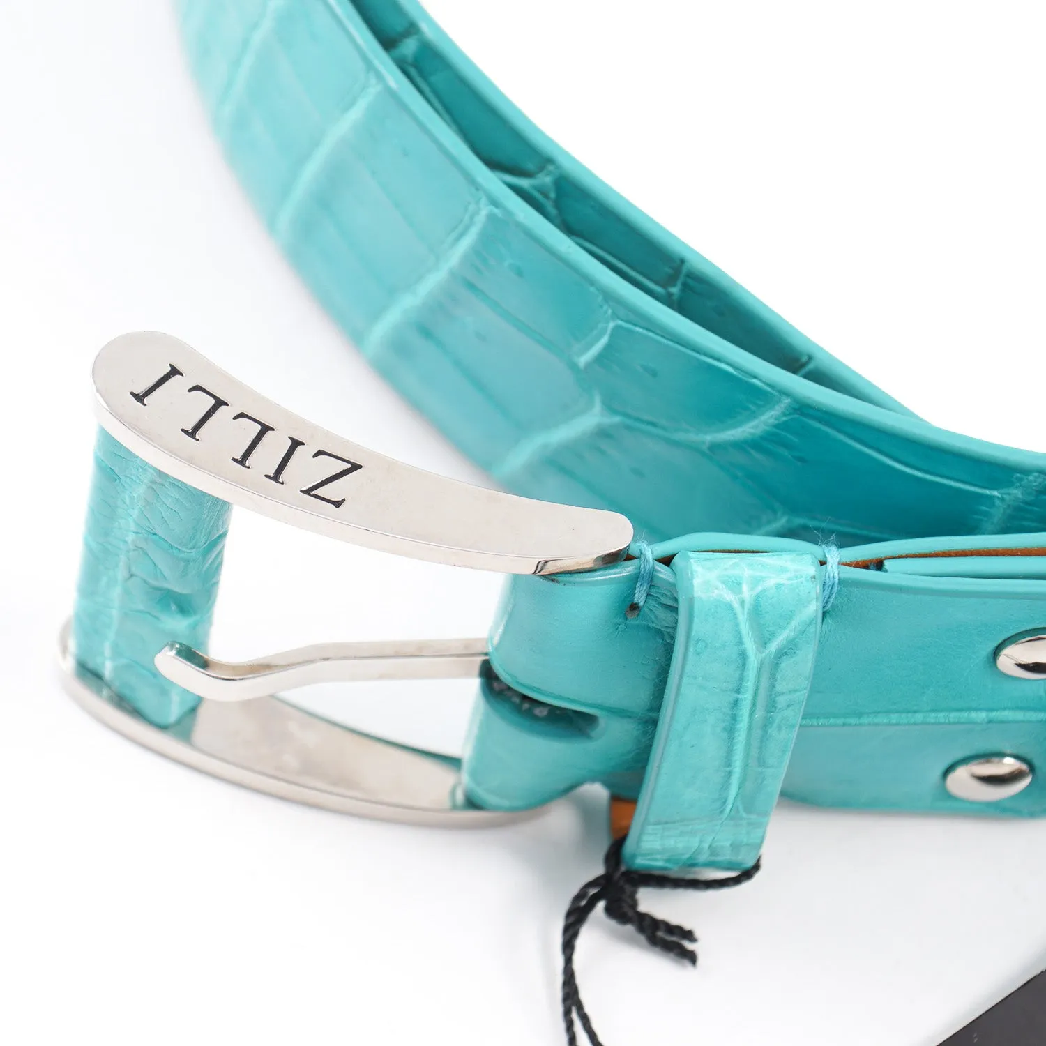 Zilli Belt in Turquoise Crocodile