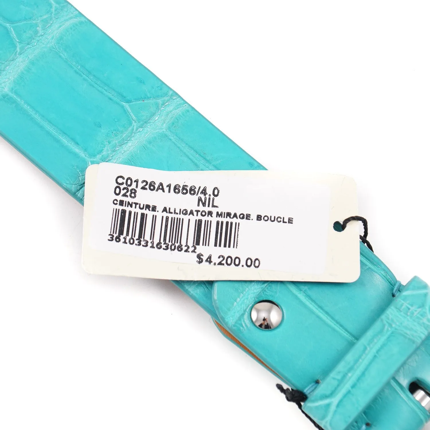 Zilli Belt in Turquoise Crocodile