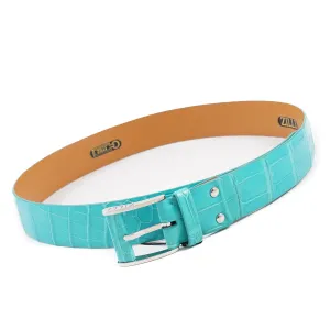 Zilli Belt in Turquoise Crocodile